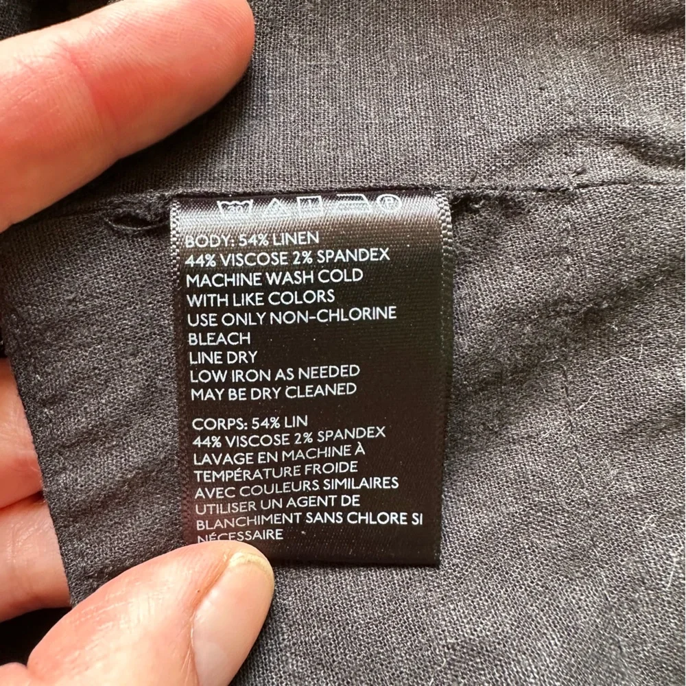 Urban Outfitters Linen Blend Button Up Crop Top Medium NWT '90s Square N… - Picture 7 of 7